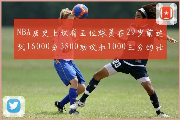 NBA历史上仅有五位球员在29岁前达到16000分3500助攻和1000三分的壮举